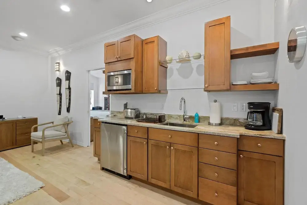 Big Bear Home features Private Entrance and Patio with Fire Pit by RedAwning