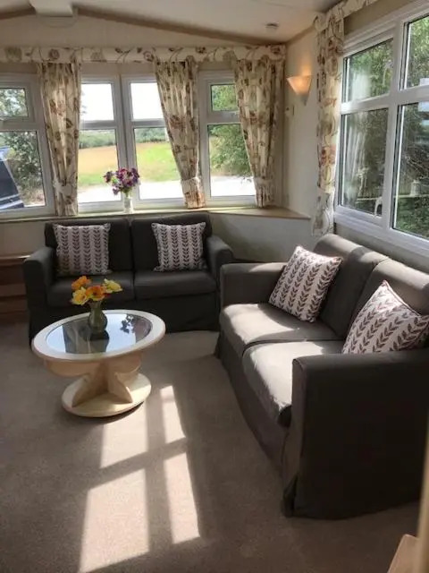 Countryside views from a luxury mobile home near Perranporth