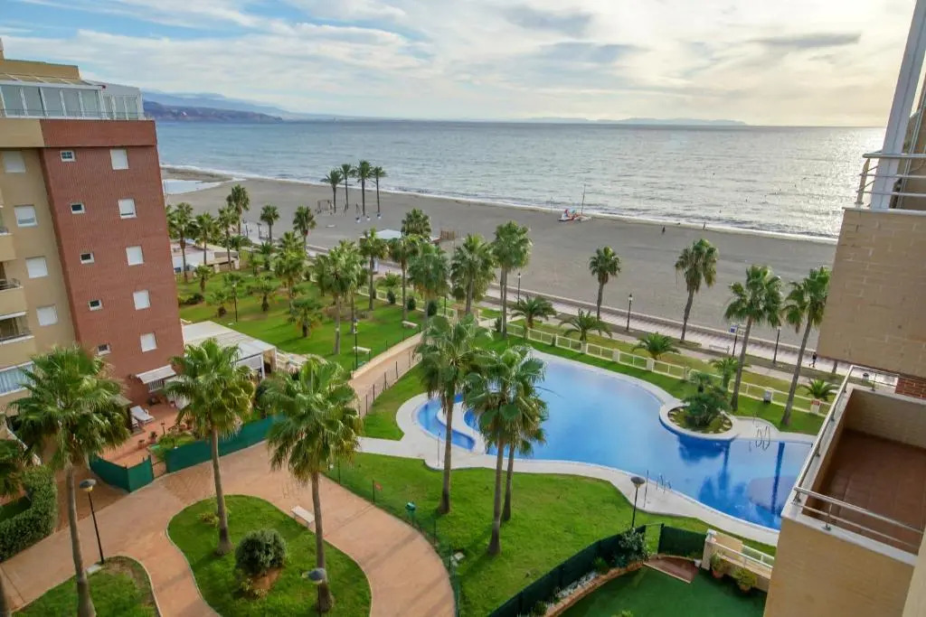 2 bedrooms appartement at Roquetas de Mar 10 m away from the beach with sea view shared pool and furnished terrace