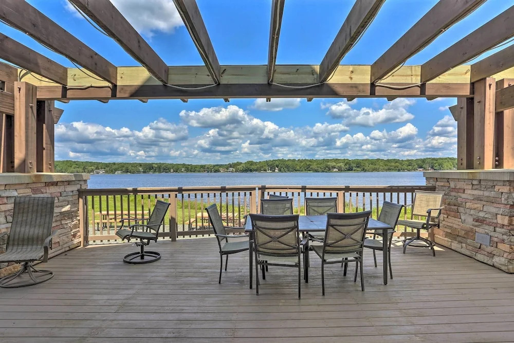 Game Room & Fire Pit: Tree-lined Pocono Lake Cabin