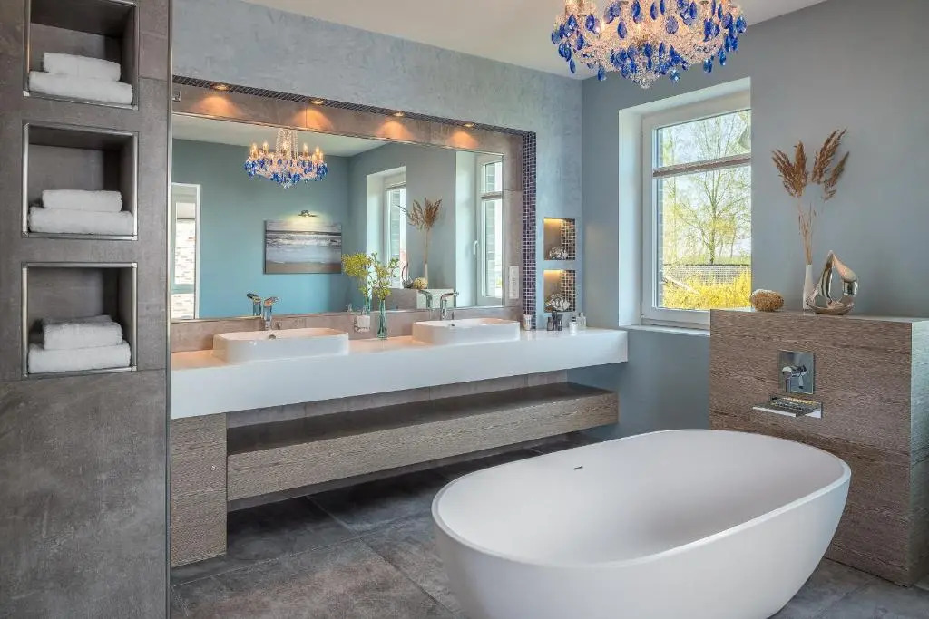Villa Lotsenhäuser Rügen - Luxus Ferienhaus - 3 Schlafzimmer - Sauna - Dachterrasse mit Boddenblick
