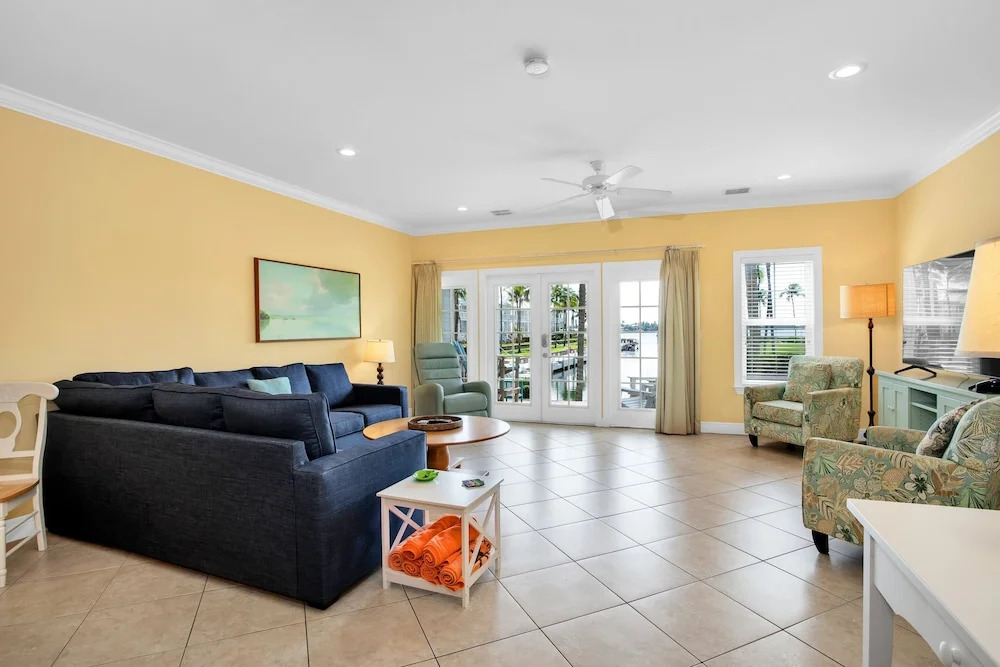 Waterfront luxury Villa 34 with sunset views and boat slip