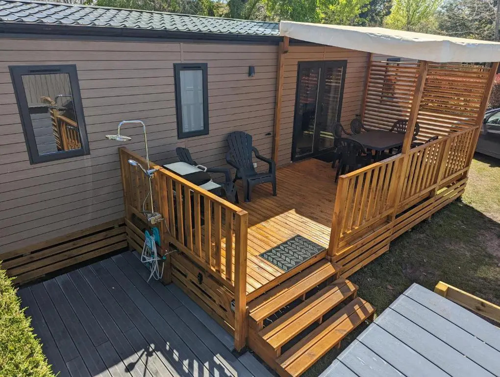 200m de la plage Bungalow LUXE de 44m2 Ménage et draps inclus Camping 5 Etoiles Mayotte Lac Biscarrosse Koyobalys