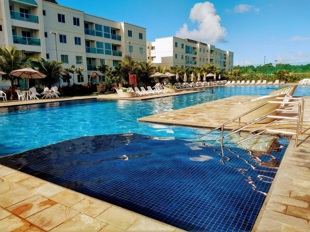Lindo Flat de 3 quartos com ar condicionado em Porto de Galinhas com vista total para as piscinas