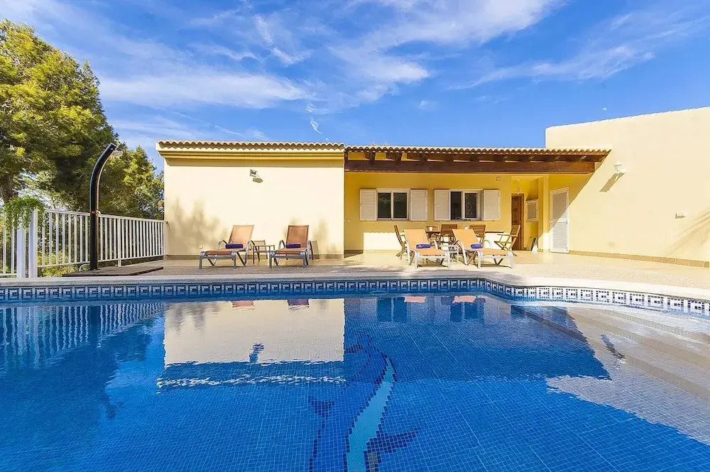 The Villa Located in Cala Vinyes, has a Private Pool