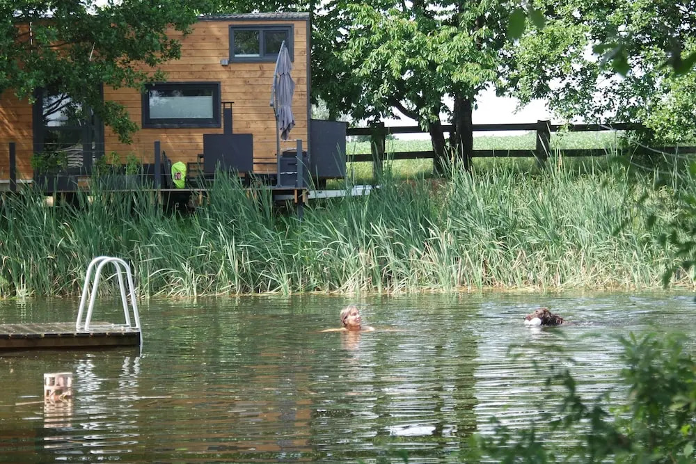 TinyHousebeiDresden – klein, aber fein, beste Lage mit großer Terrasse direkt am Naturteich - Nähe Sächsische Schweiz