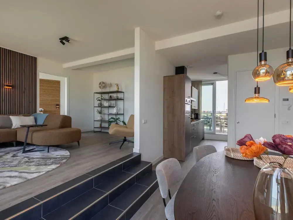 Lush apartment with water views