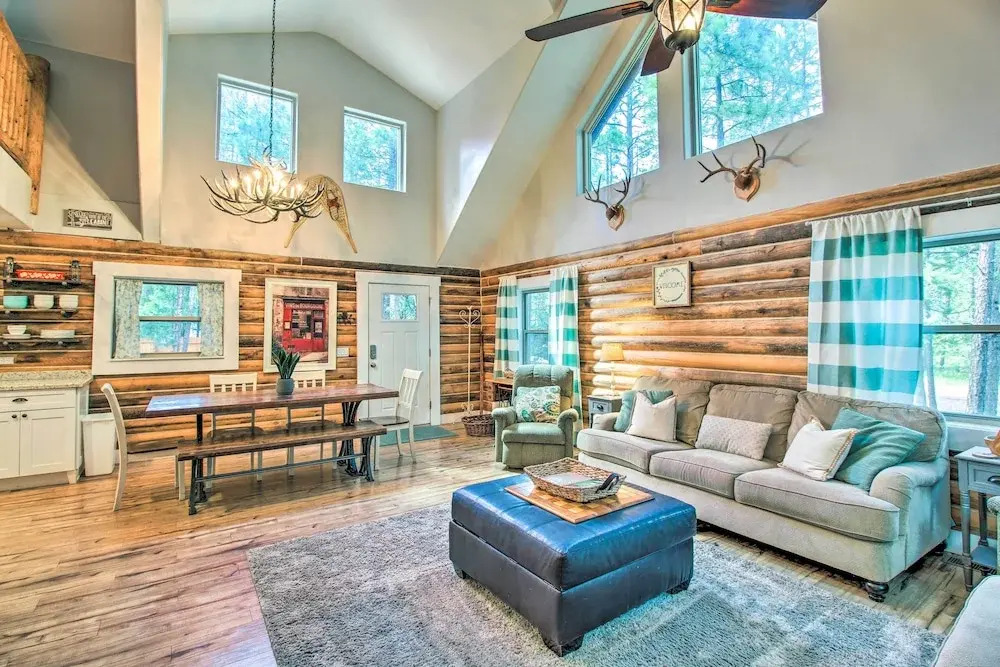 1 Mi to Lake: Chic Arizona Cabin w/ Large Porch!