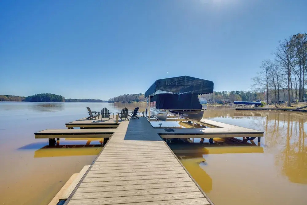 Lakefront Lake Oconee Home: Boat Dock + Hot Tub