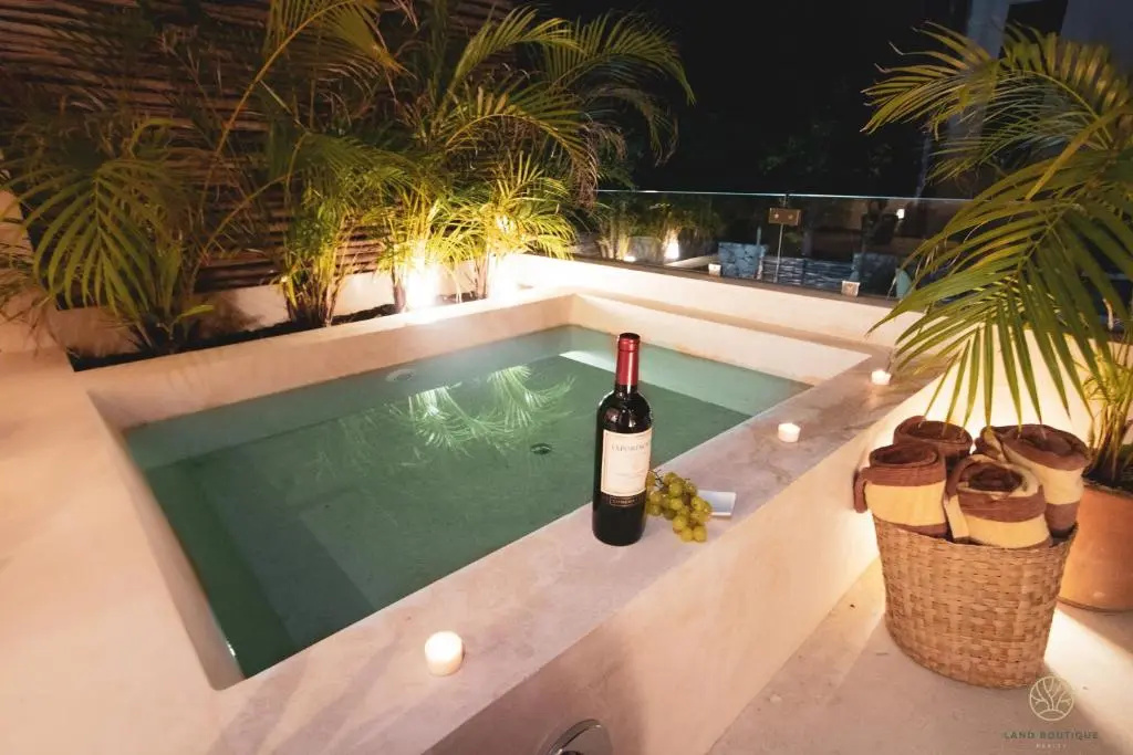 Spacious 2BR apt · Wide balcony w/tub & Yoga deck