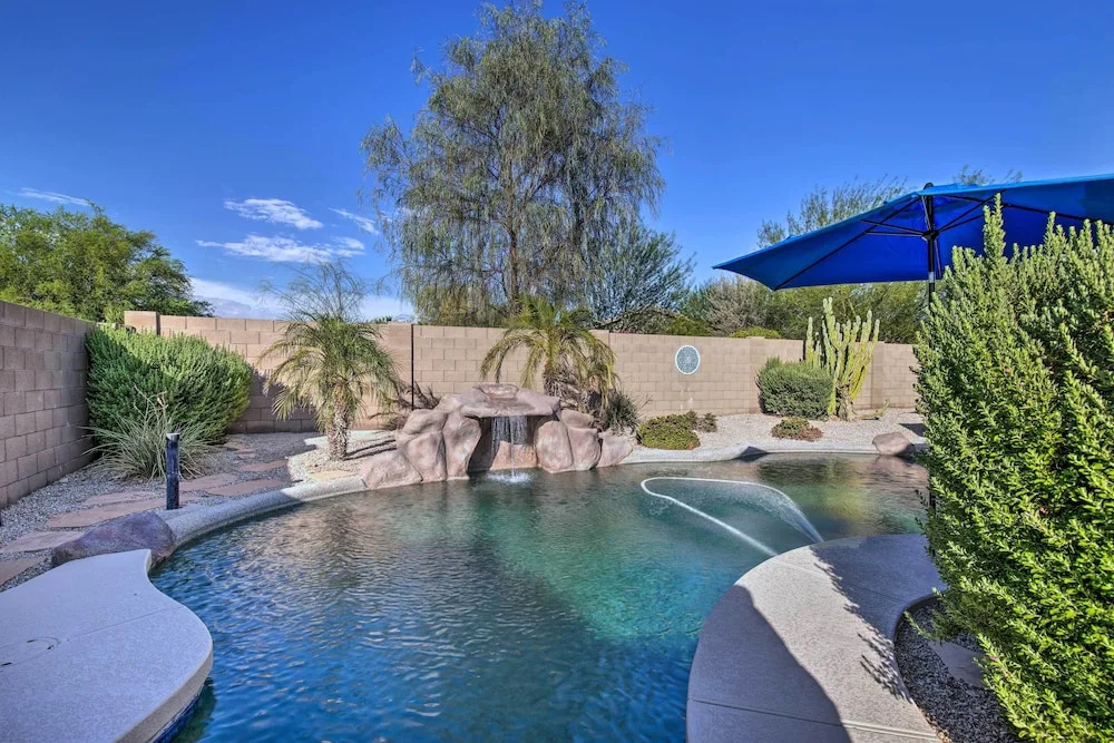 Fire Pit, Covered Patio: Stylish Goodyear Refuge