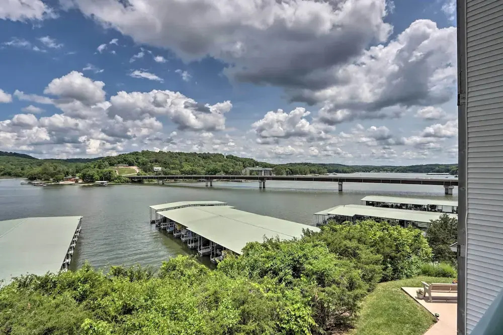 Balcony & Seasonal Pool: Lakefront Ozark Condo
