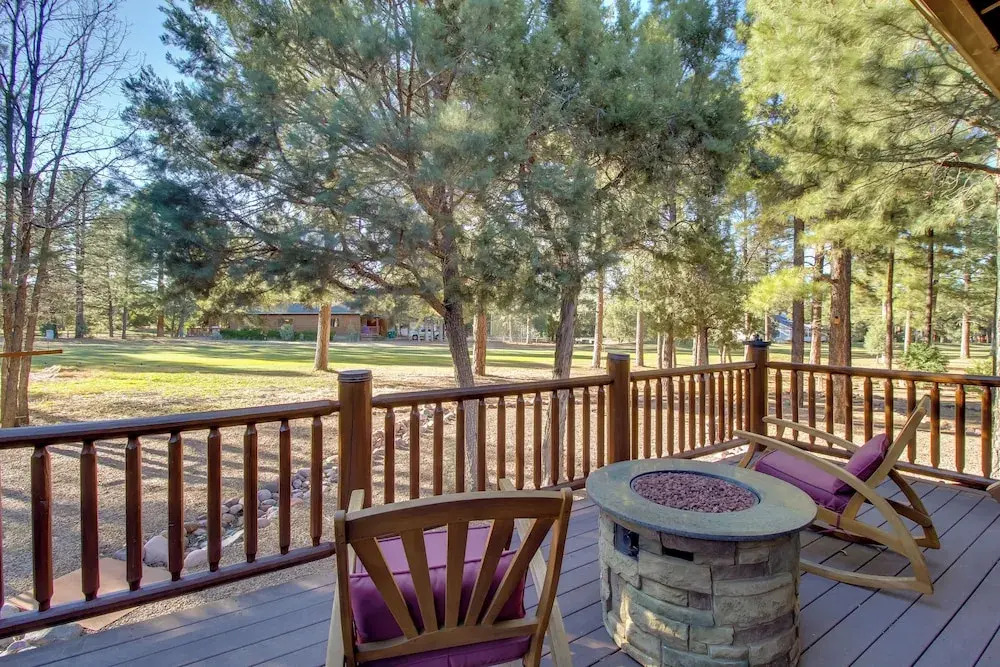 On-Site Trails and Deck Show Low Cabin!