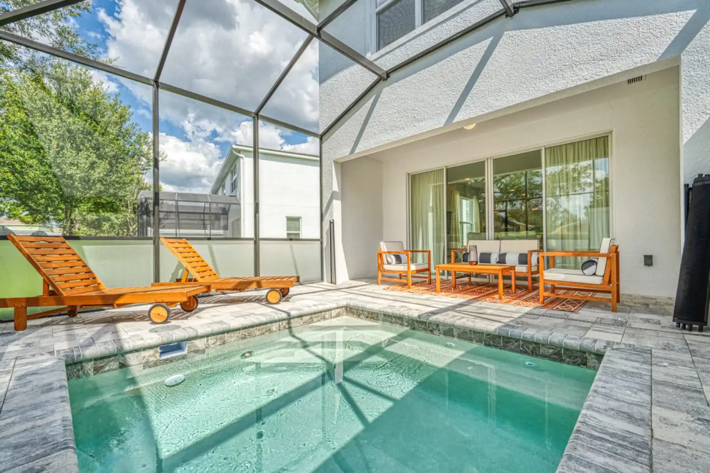 Modern and spacious home with private pool near Disney