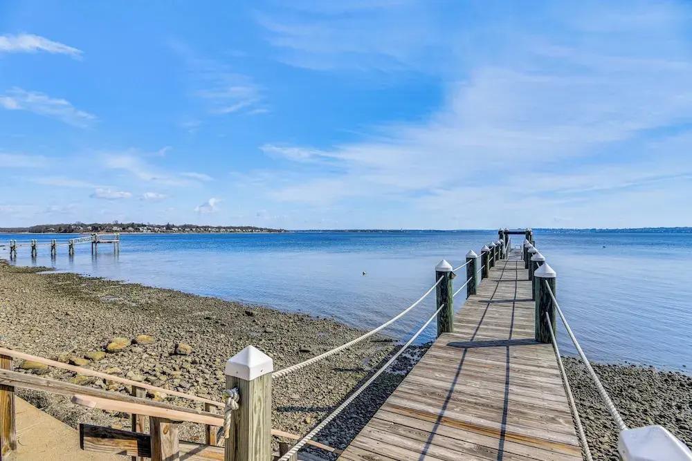 Dock, Sunrise View: Waterfront Home on Mt Hope Bay
