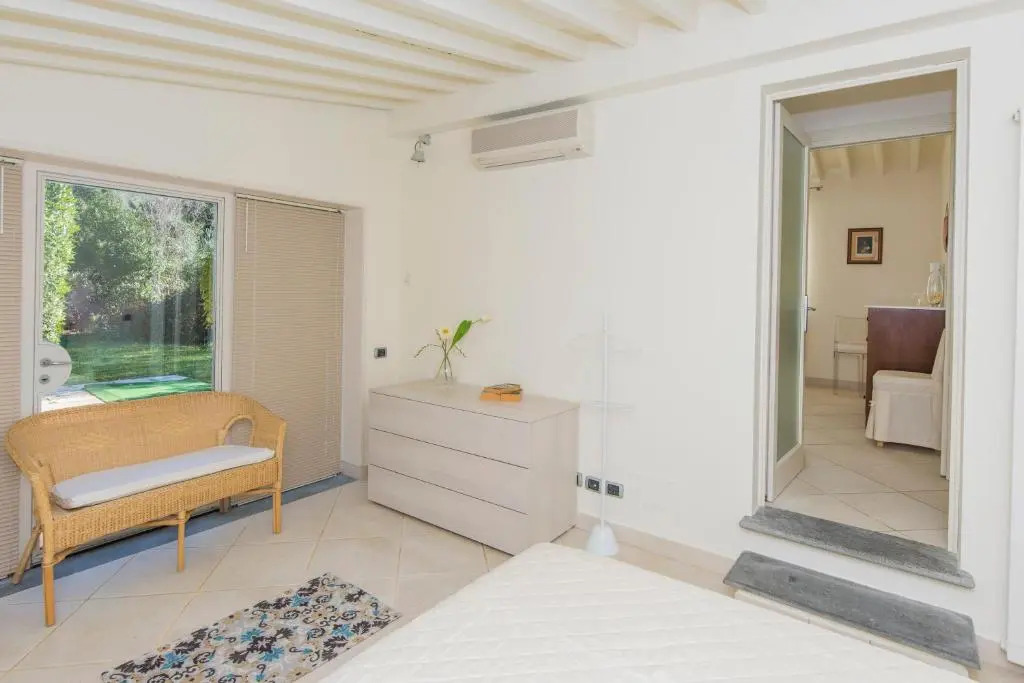 Exclusive beautiful pool house surrounded by greenery, modern, luxury finishes