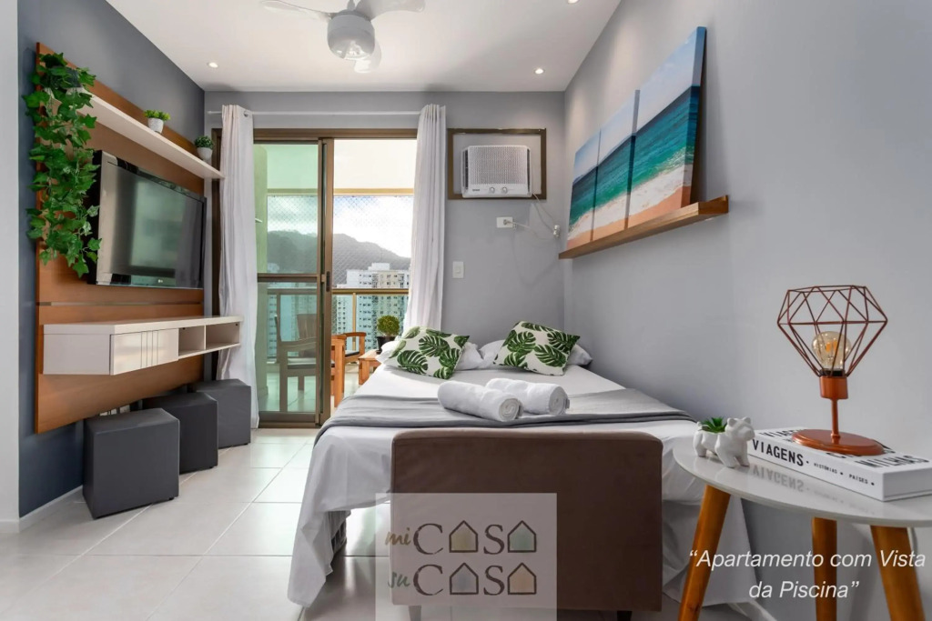 TOP 3 QUARTOS com Home Office Wi-Fi 120 mbps - ESTACIONAMENTO em Condominio com PORTARIA 24h, PARQUINHO INFANTIL, Piscina e Sauna - Apartamento com Ar Condicionado, SmarTV e Cozinha Completa