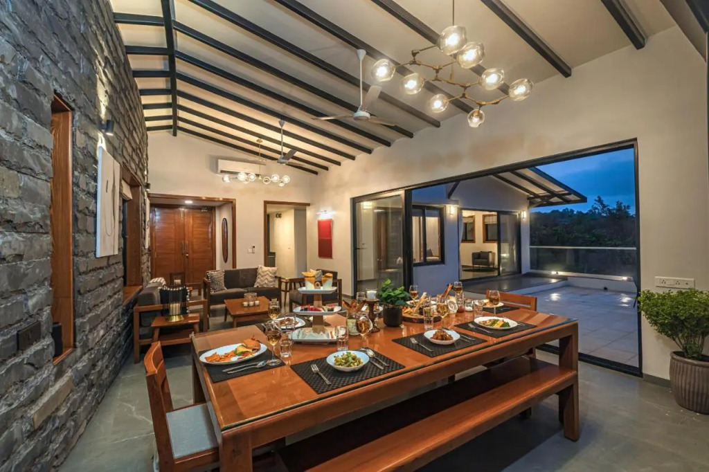 SaffronStays Ahilya Waters - 3BR Pawna villa, infinity pool, 270 terrace views, bonfire & AD-featured estate