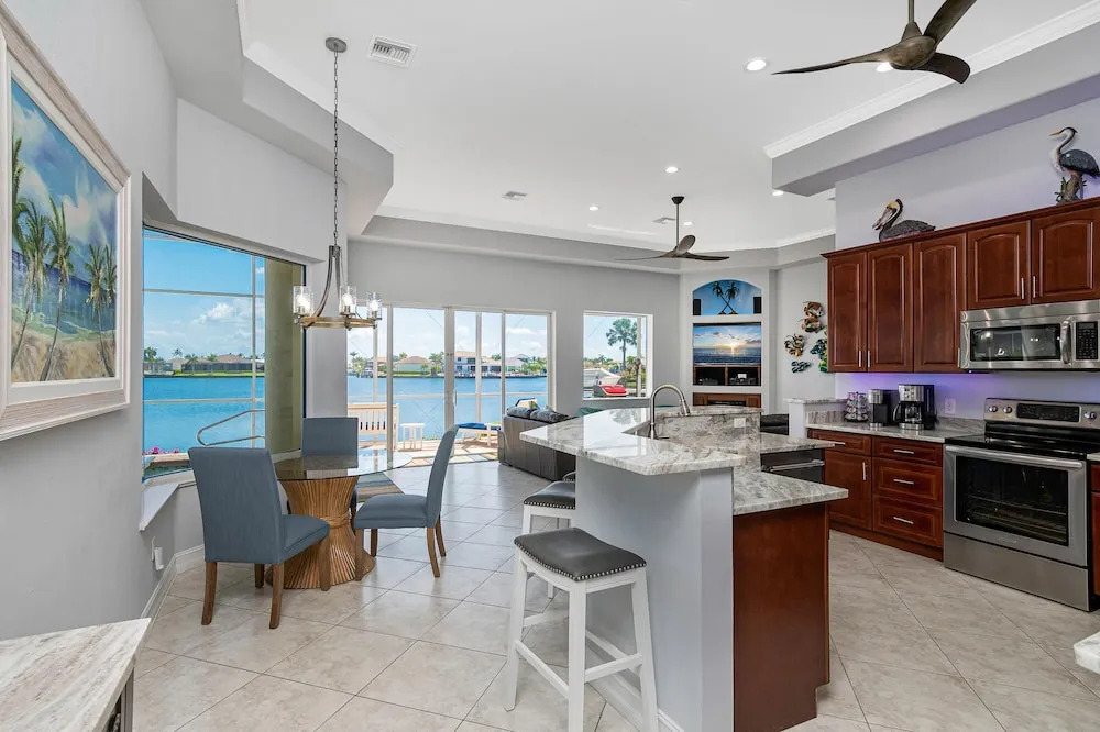 Waterfront home with pool, spa and 2nd floor balcony