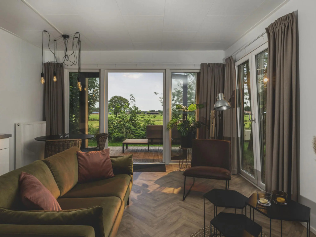 Wellness lodge, at a holiday park, with sauna and wonderful unobstructed view