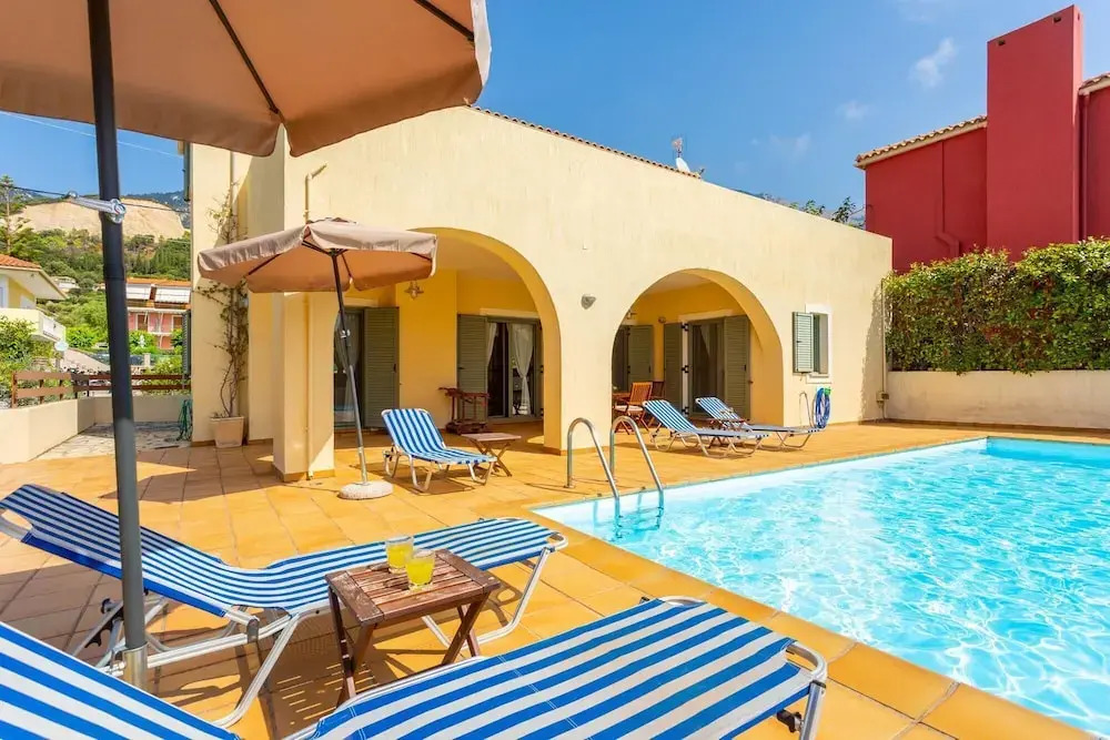 Villa Katerina Large Private Pool Walk to Beach Sea Views A C Wifi Car Not Required - 1021