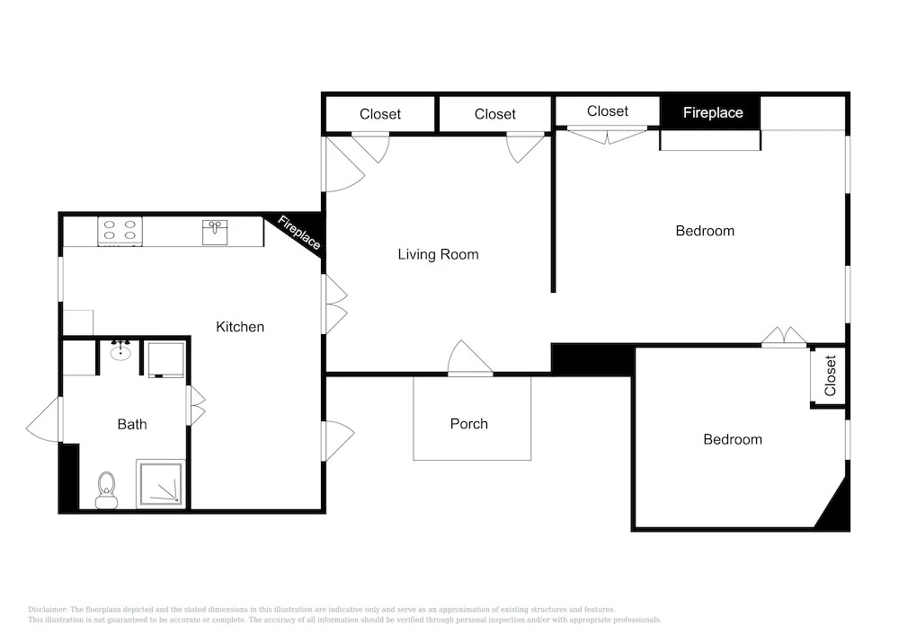 West Jones Apartment Unit #2 2 Bedrooms 1 Bathroom Apts