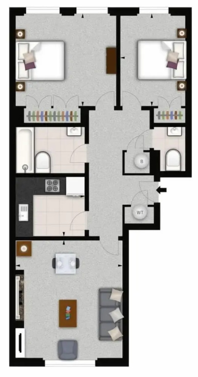 Spacious 2 Bedroom Flat in Kensington