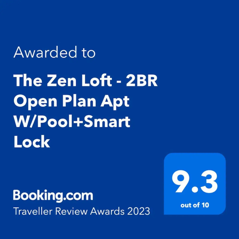 The Zen Loft - 2BR Open Plan Apt W/Pool+Smart Lock