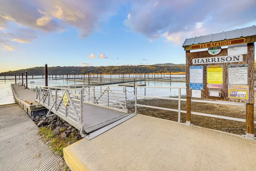 Walk to Marina: Harrison Cabin w/ Lake View!