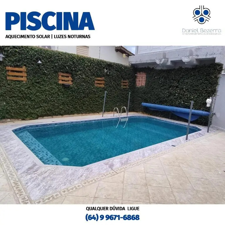 Casa com piscina, churrasqueira, 3 suítes com ar condicionado