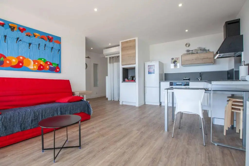 Très beau T2 climatisé refait à neuf, vue mer panoramique exceptionnelle à 120m à pied de la plage