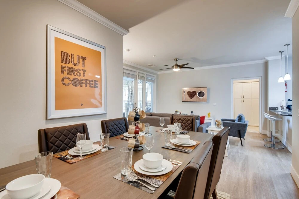 Spectacular Coffee Theme - Fast Wifi - Work Area - 2BR/2.5 Bath - Free Parking! (FV8)