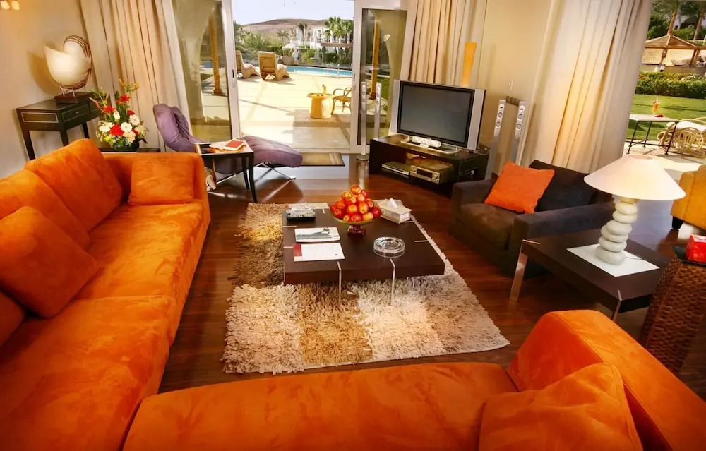 A 4 bedroom contemporary villa is furnished with luxe imported Italian furniture