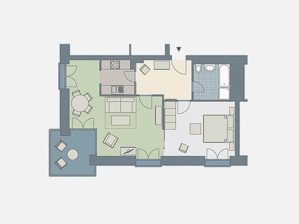 Kaiservillen Heringsdorf - Appartement mit 1 Schlafzimmer und Balkon D112