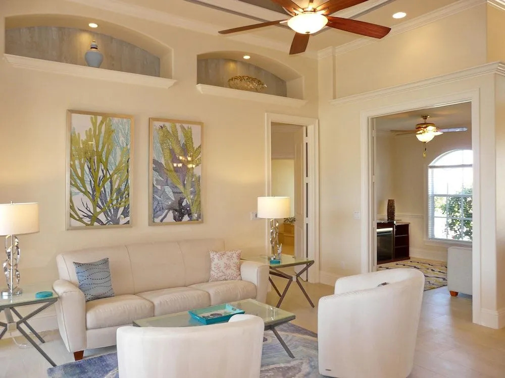 Pet-friendly waterfront home with heated pool and spa
