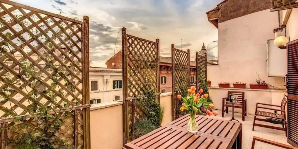 Attic terrace with St Peter's Dome View