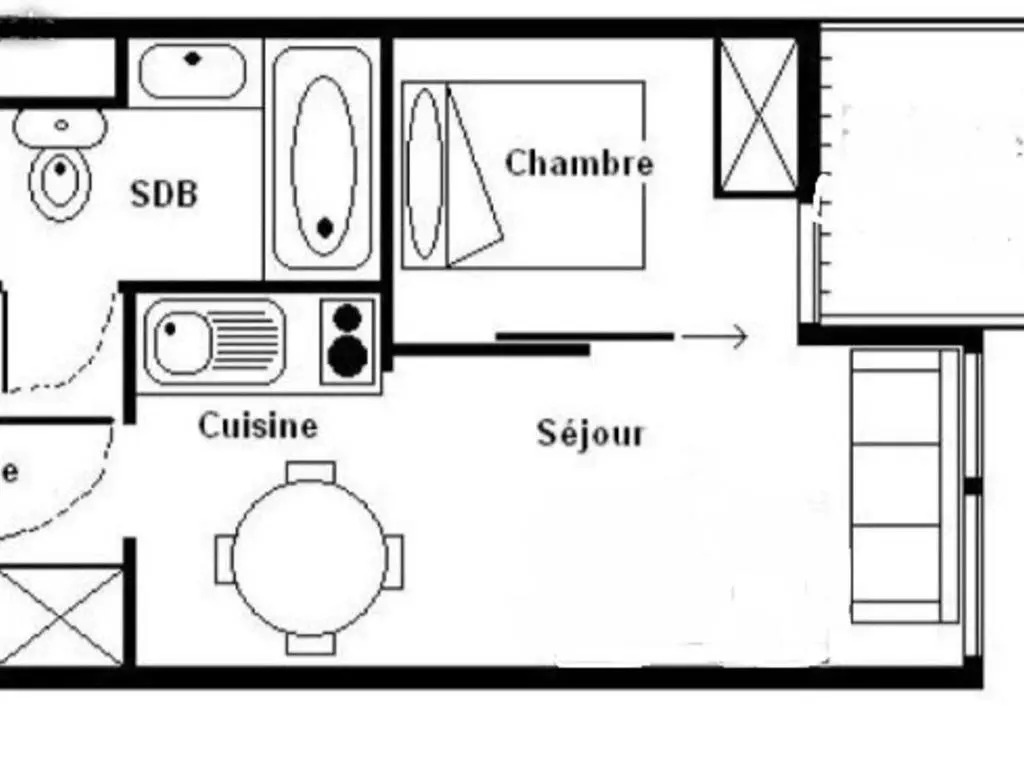 Appartement Les Menuires, 2 pièces, 4 personnes - FR-1-178-317