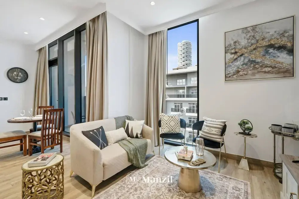 Stylish 1BR Apt w Pool in JVC nr Dubai Sports City