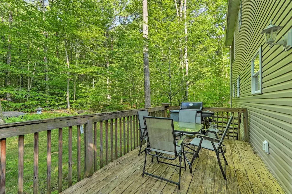 Large Deck & Fire Pit: Secluded Pocono Lake Home