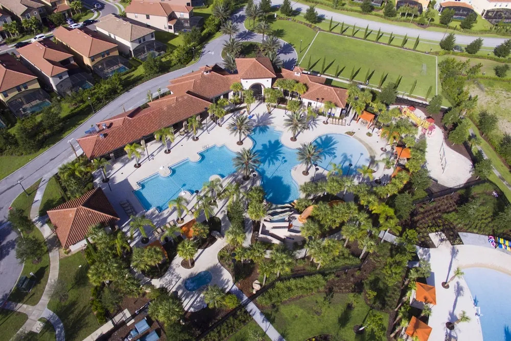 Solterra Resort Davenport FL Clubhouse Area - 7 Bedroom 6 Bath Home with Private Pool Spa - Lazy River 20 min from Disney