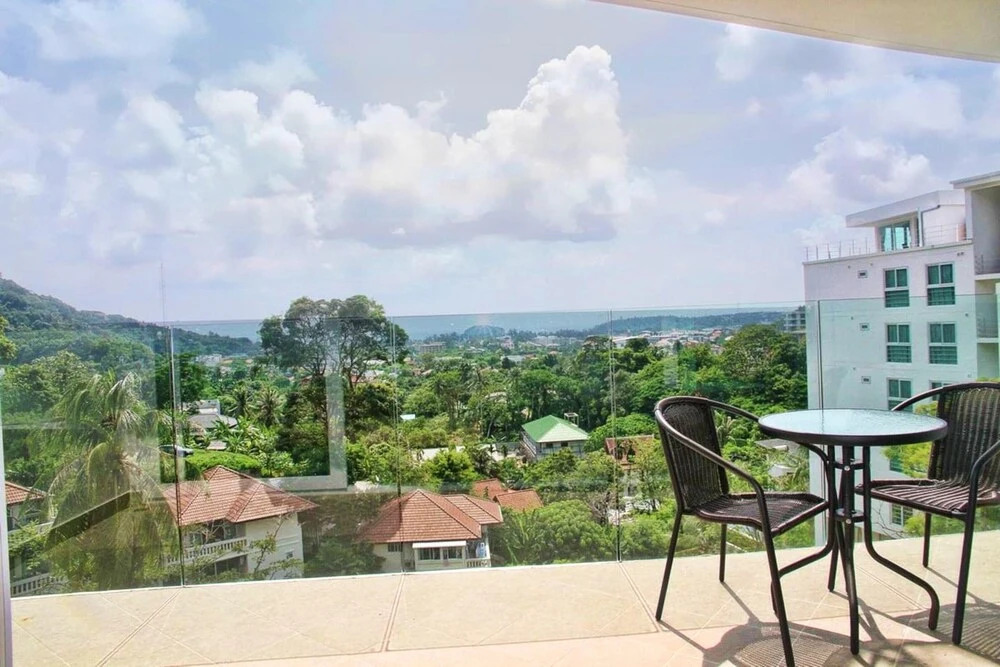 Apartment with 2 Bedrooms in Phuket, with Wonderful Sea View, Shared Pool, Furnished Balcony - 2 Km From the Beach