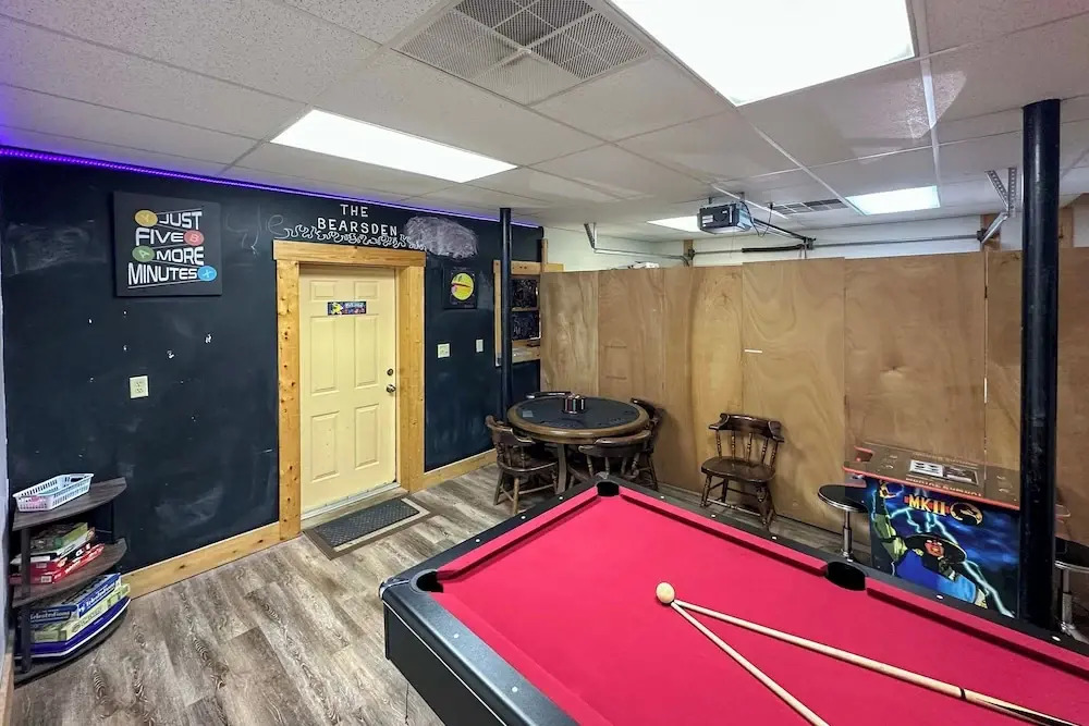 Deck & Game Room: Creekside Cabin in Sevierville