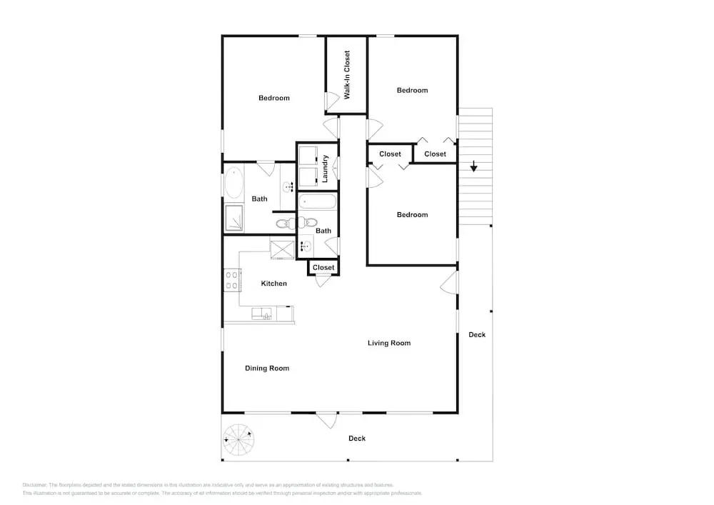 New Listing! Updated W/ Rooftop Deck 3 Bedroom Home