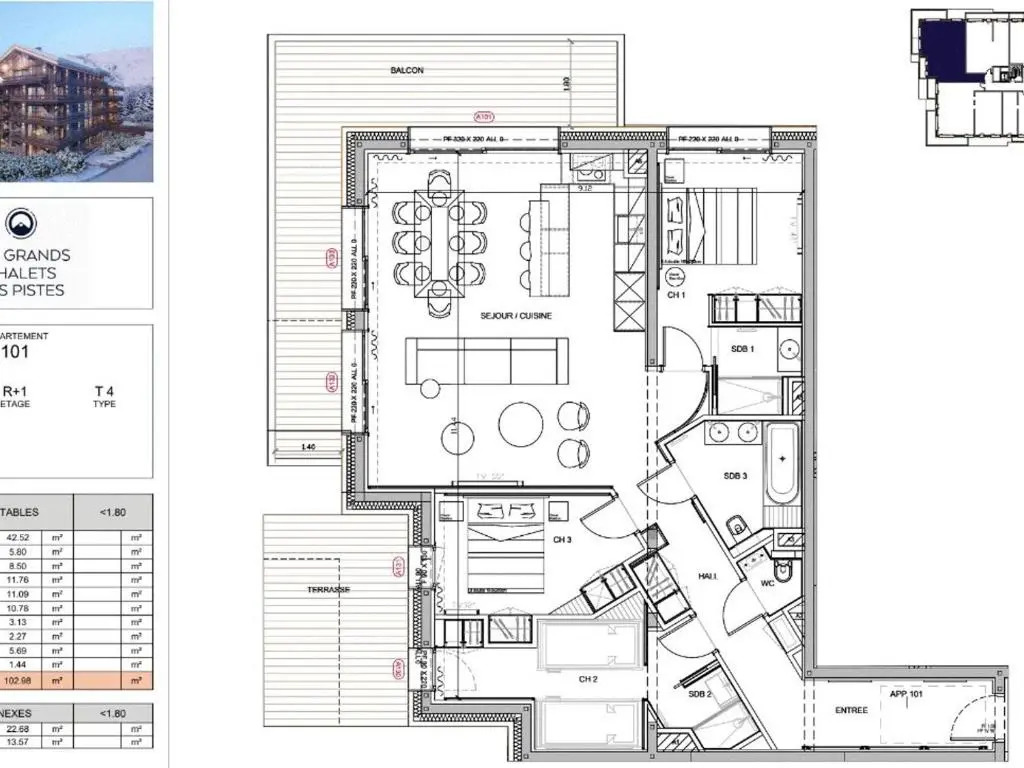 Appartement Méribel, 4 pièces, 8 personnes - FR-1-613-22