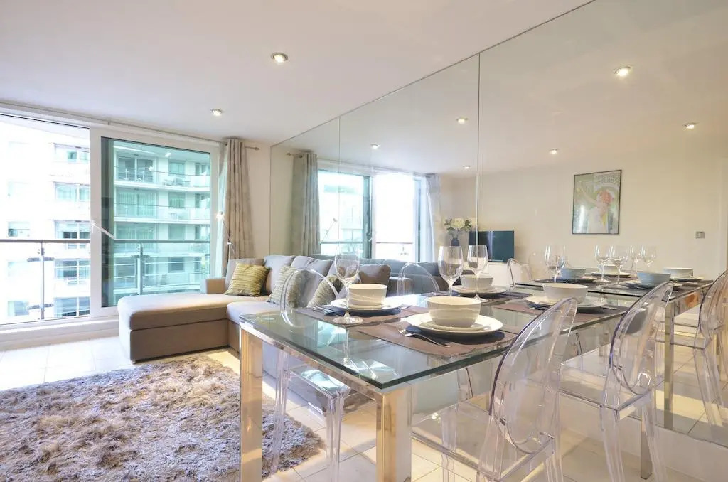 Riverside Apartments by River Thames, in Central London