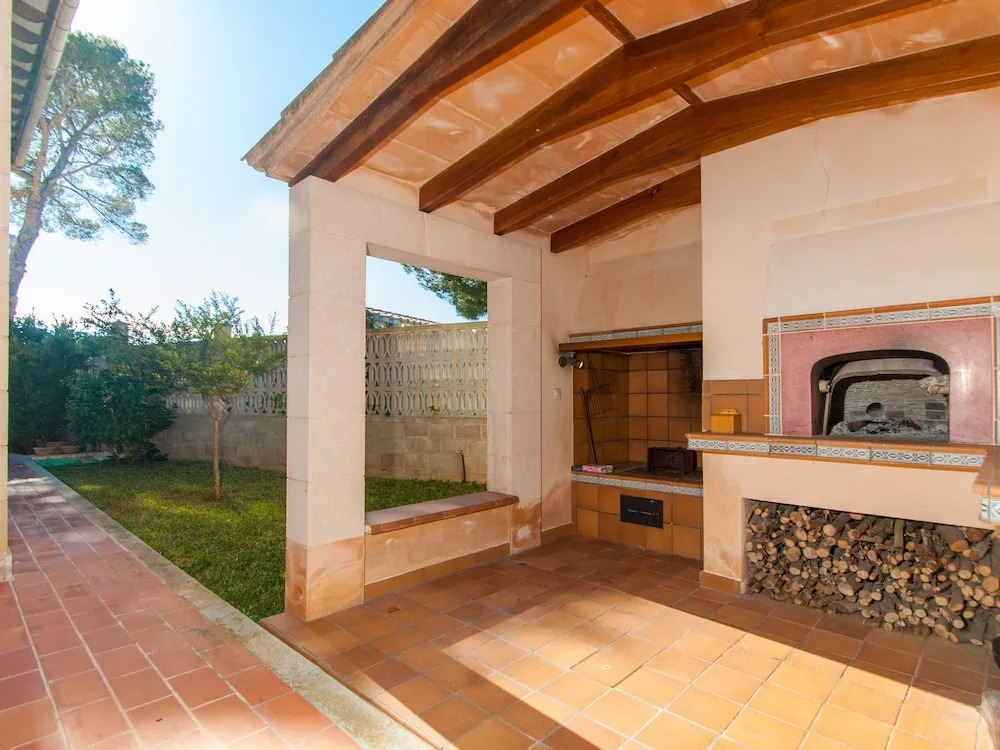 Villa Teix de Bonaire para 10, jardines y vista mar