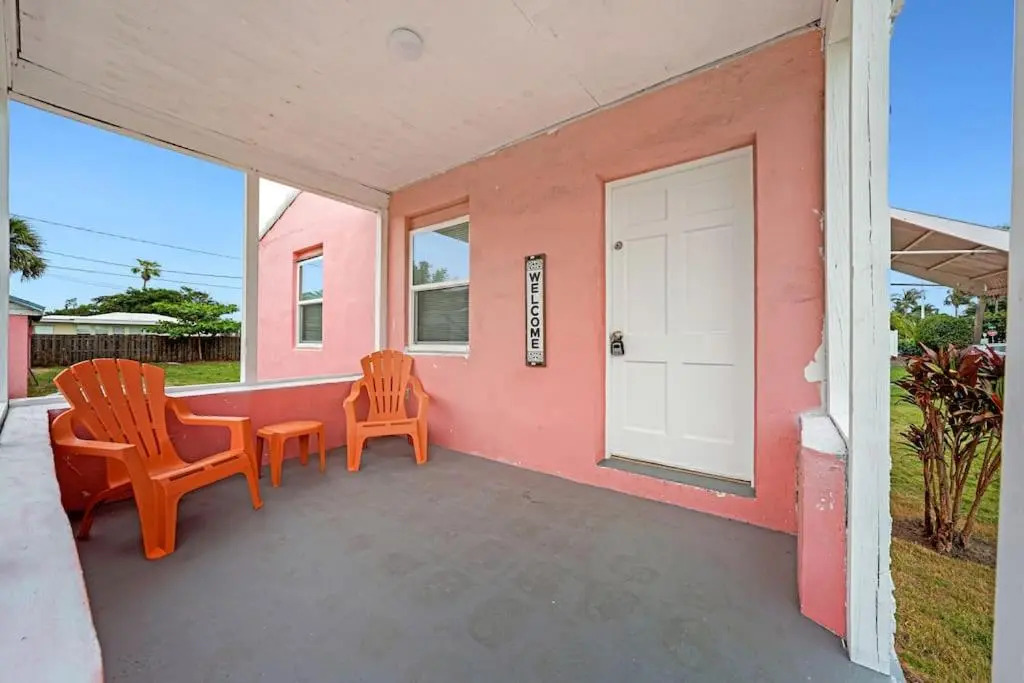 The old pink house walking distance to the beach