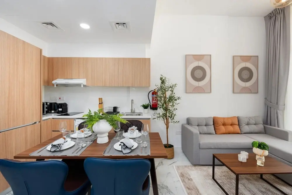 Urban 1BR in Masdar City w Pool View Balcony