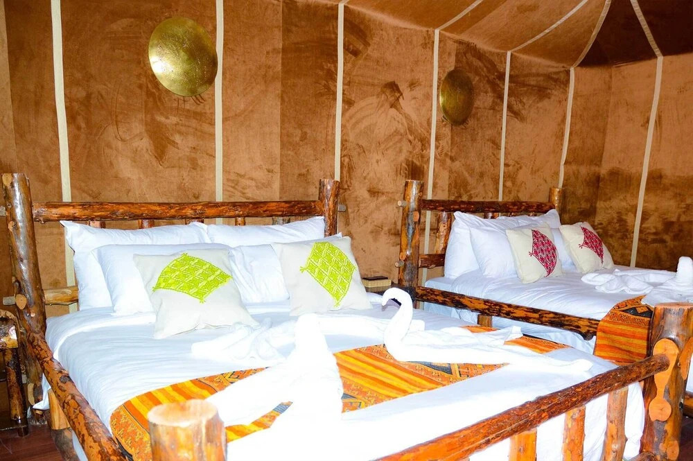 Relaxing desert camp