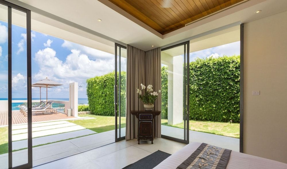 Villa Natha, world-class sea view, gym, massage room, cinema, full service with private dining, north Chaweng